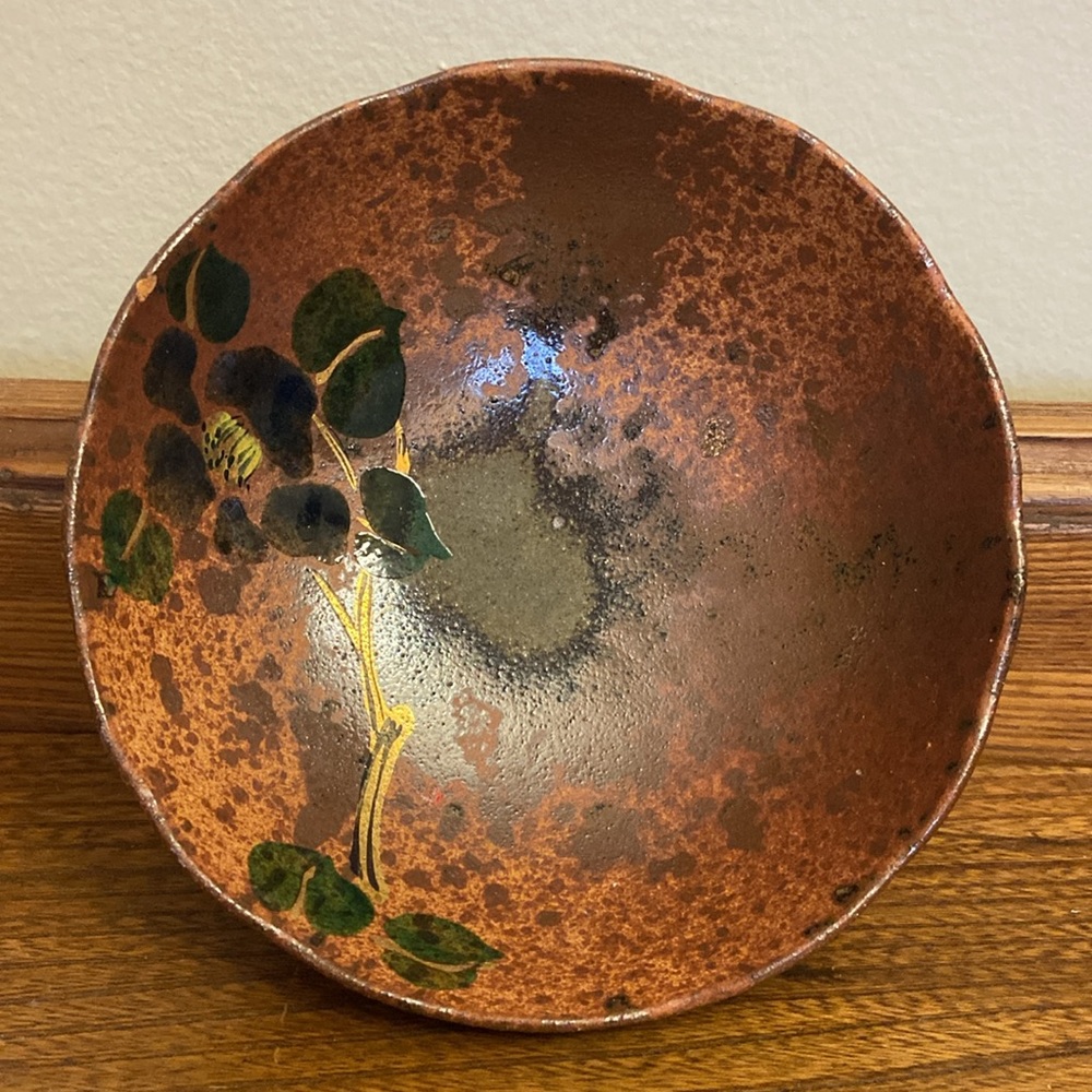 Ceramic Bowl with floral glaze design